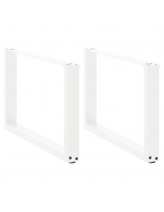 Gambe Tavolino Caffè a U 2 pz Bianco 60x(42-43) cm Acciaio 2