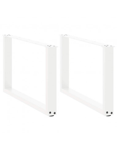Gambe Tavolino Caffè a U 2 pz Bianco 60x(42-43) cm Acciaio