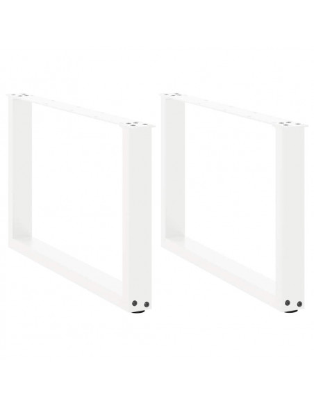Gambe Tavolino Caffè a U 2 pz Bianco 60x(42-43) cm Acciaio