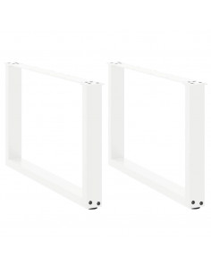 Gambe Tavolino Caffè a U 2 pz Bianco 70x(42-43) cm Acciaio 2