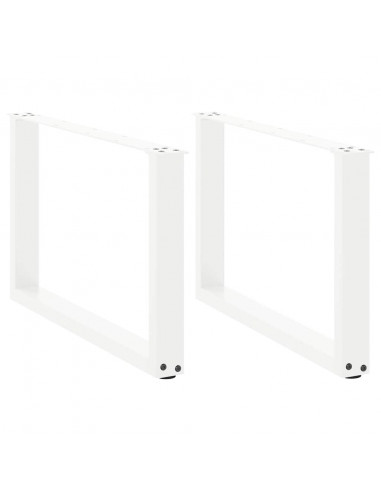 Gambe Tavolino Caffè a U 2 pz Bianco 70x(42-43) cm Acciaio