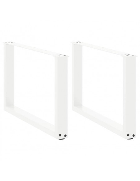 Gambe Tavolino Caffè a U 2 pz Bianco 70x(42-43) cm Acciaio