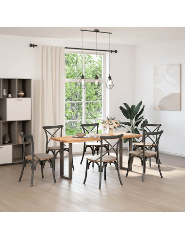 Gambe per tavolo consolle a forma di U 2 pz in acciaio naturale 28x(72-73) cm