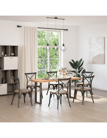 Gambe per tavolo consolle a forma di U 2 pz in acciaio naturale 28x(72-73) cm