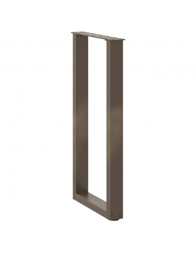 Gambe per tavolo consolle a forma di U 2 pz in acciaio naturale 28x(72-73) cm