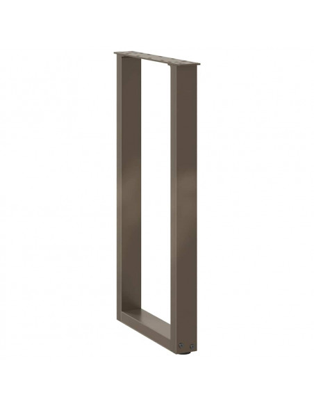 Gambe per tavolo consolle a forma di U 2 pz in acciaio naturale 38x(72-73) cm