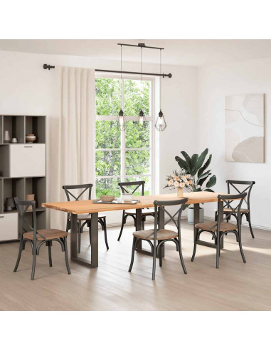 Gambe Tavolino Caffè a U 3 pz Naturale 70x(72-73) cm in Acciaio