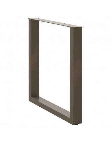 Gambe Tavolino Caffè a U 3 pz Naturale 80x(72-73)cm in Acciaio