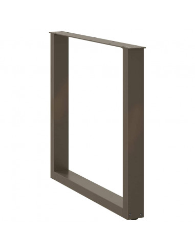 Gambe Tavolino Caffè a U 3 pz Naturale 90x(72-73)cm in Acciaio