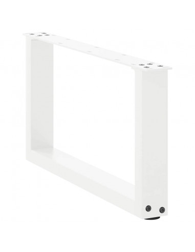 Gambe Tavolino da Caffè a U 2 pz Bianco 70x(30-31)cm in Acciaio