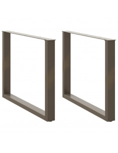 Gambe Tavolo Pranzo a U 2 pz 100x(72-73) cm Acciaio 2