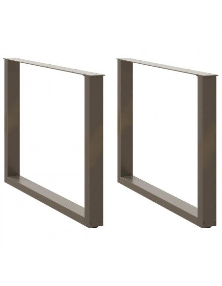 Gambe Tavolo Pranzo a U 2 pz 100x(72-73) cm Acciaio
