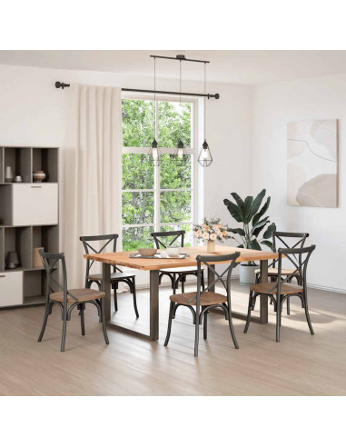 Gambe Tavolo Pranzo a U 2 pz 100x(72-73) cm Acciaio