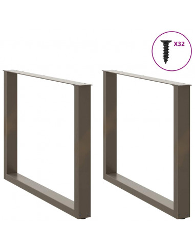 Gambe Tavolo Pranzo a U 2 pz 100x(72-73) cm Acciaio