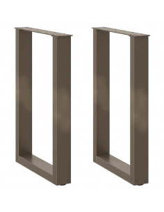 Gambe Tavolo Pranzo a U 2 pz 50x(72-73) cm Acciaio 2