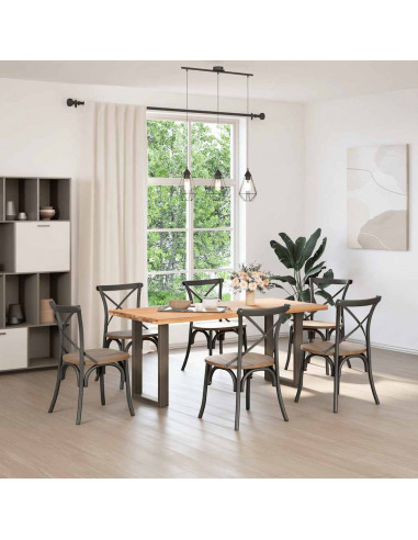 Gambe Tavolo Pranzo a U 2 pz 50x(72-73) cm Acciaio