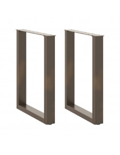 Gambe Tavolo Pranzo a U 2 pz 60x(72-73) cm Acciaio 2