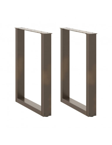 Gambe Tavolo Pranzo a U 2 pz 60x(72-73) cm Acciaio