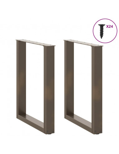 Gambe Tavolo Pranzo a U 2 pz 60x(72-73) cm Acciaio