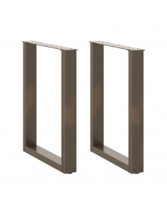 Gambe Tavolo Pranzo a U 2 pz 70x(72-73) cm Acciaio 2