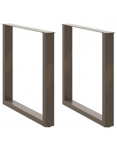 Gambe Tavolo Pranzo a U 2 pz 80x(72-73) cm Acciaio 2