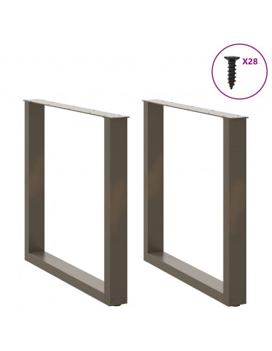 Gambe Tavolo Pranzo a U 2 pz 80x(72-73) cm Acciaio