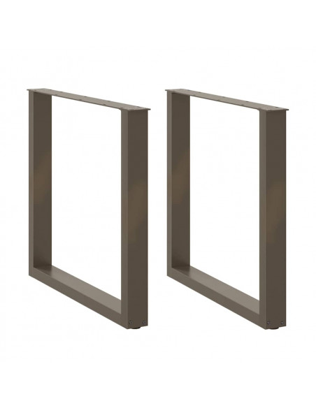 Gambe Tavolo Pranzo a U 2 pz 90x(72-73) cm Acciaio
