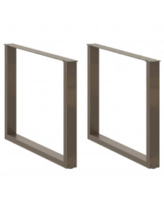 Gambe Tavolo Pranzo a U 3 pz 100x(72-73) cm Acciaio 2