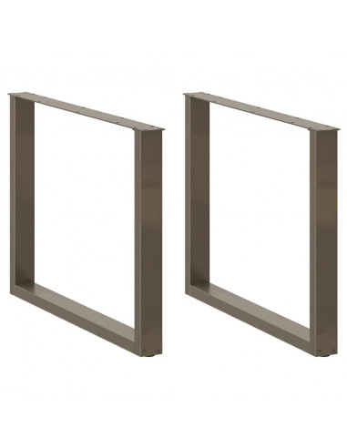 Gambe Tavolo Pranzo a U 3 pz 100x(72-73) cm Acciaio