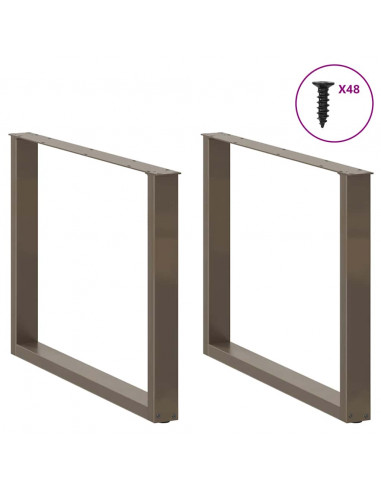 Gambe Tavolo Pranzo a U 3 pz 100x(72-73) cm Acciaio