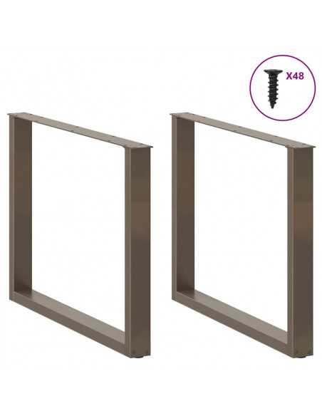 Gambe Tavolo Pranzo a U 3 pz 100x(72-73) cm Acciaio