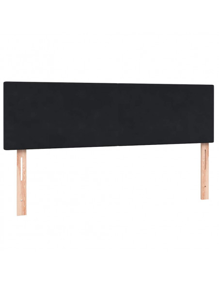 Letto a Molle con Materasso e LED Nero 140x210 cm in Velluto