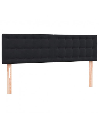 Letto a Molle con Materasso e LED Nero 160x210 cm in Velluto