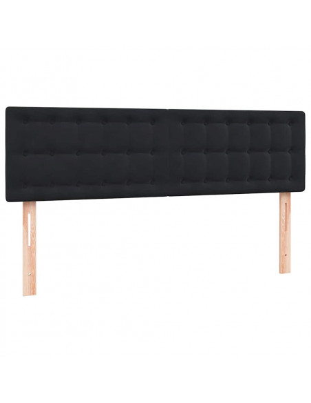 Letto a Molle con Materasso e LED Nero 160x210 cm in Velluto