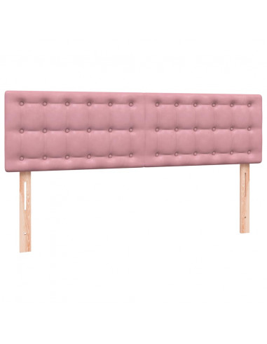 Letto a Molle con Materasso e LED Rosa 160x220 cm in Velluto