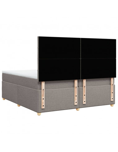 Giroletto a Molle con Materasso Tortora 200x200 cm in Tessuto