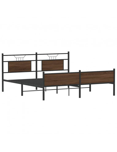 Giroletto senza Materaso in Metallo Rovere Marrone 160x200 cm