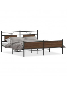 Giroletto senza Materaso in Metallo Rovere Marrone 183x213 cm 2