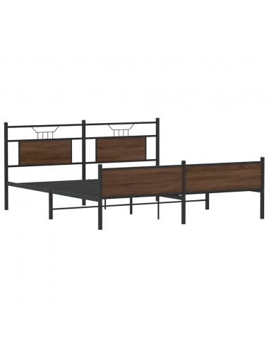 Giroletto senza Materaso in Metallo Rovere Marrone 183x213 cm