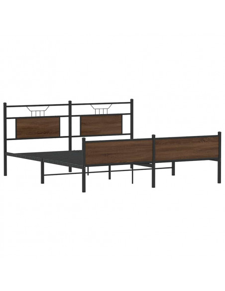 Giroletto senza Materaso in Metallo Rovere Marrone 183x213 cm