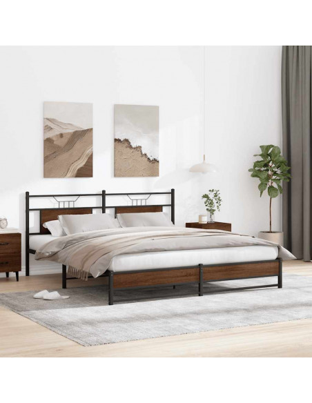 Giroletto senza Materaso in Metallo Rovere Marrone 183x213 cm
