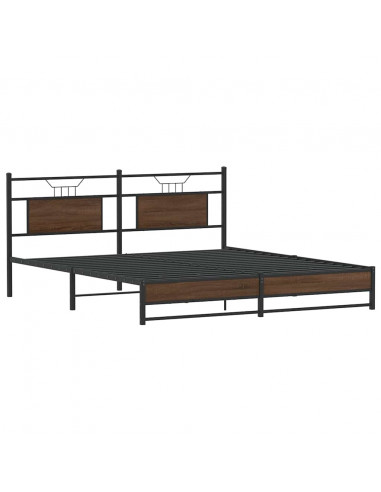 Giroletto senza Materaso in Metallo Rovere Marrone 183x213 cm