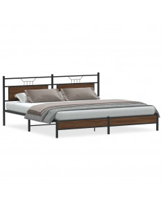 Giroletto senza Materaso in Metallo Rovere Marrone 193x203 cm 2