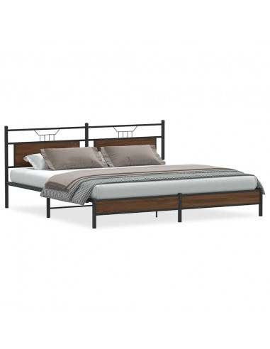 Giroletto senza Materaso in Metallo Rovere Marrone 193x203 cm