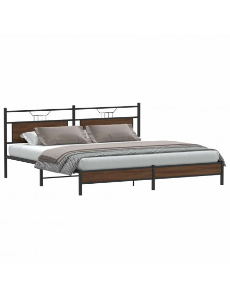 Giroletto senza Materaso in Metallo Rovere Marrone 193x203 cm