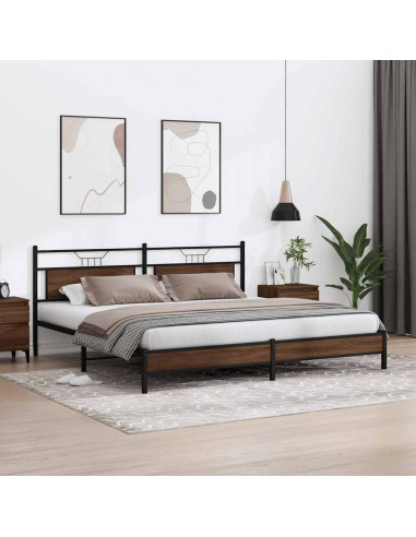 Giroletto senza Materaso in Metallo Rovere Marrone 193x203 cm