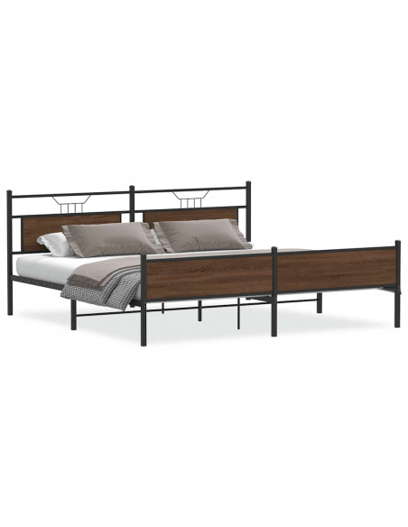 Giroletto senza Materaso in Metallo Rovere Marrone 193x203 cm