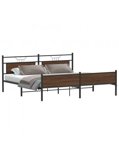 Giroletto senza Materaso in Metallo Rovere Marrone 193x203 cm