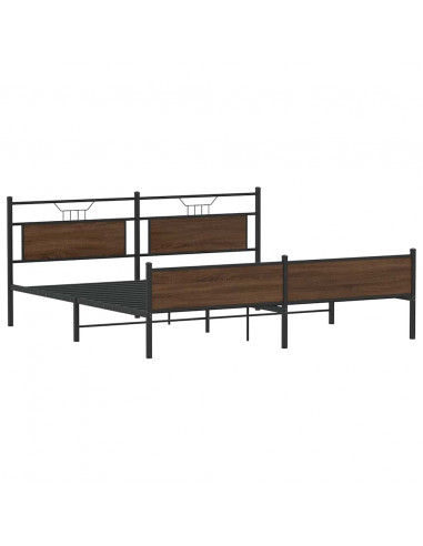 Giroletto senza Materaso in Metallo Rovere Marrone 193x203 cm