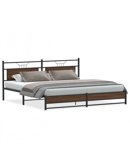 Giroletto senza Materaso in Metallo Rovere Marrone 193x203 cm
